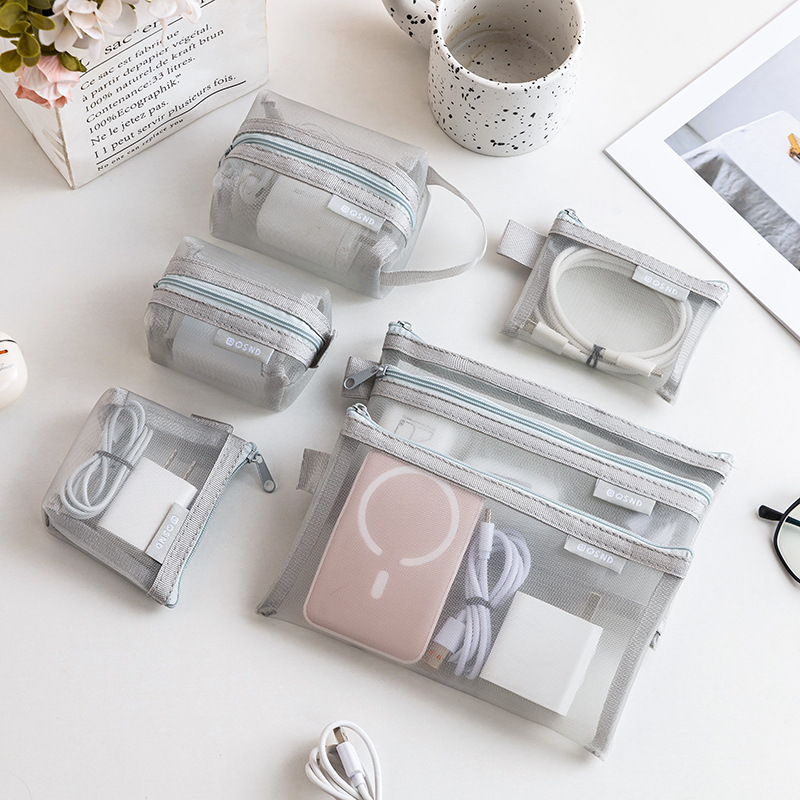 Gray Mesh Organizer Bags – for - Tech Accessories Case recension och pris